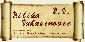 Milika Vukašinović vizit kartica